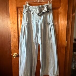 Light Blue Wide-Leg Pants